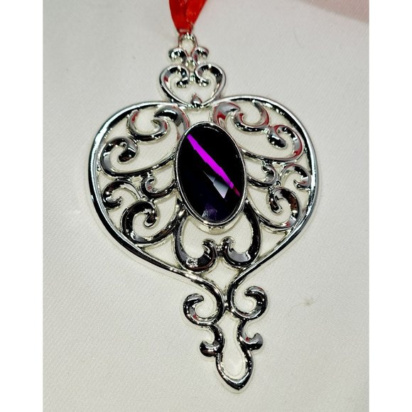 Lenox silver plated purple heart/spire ornament - Picture 4 of 7